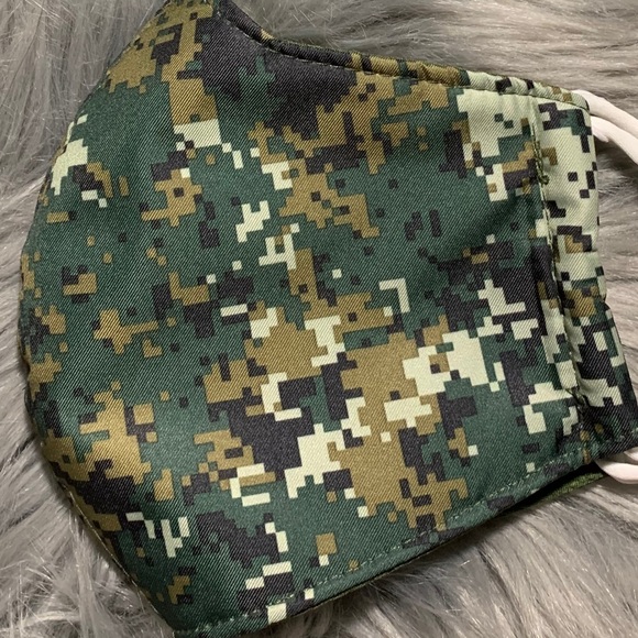 Accessories - Green Camouflage Handmade face mask